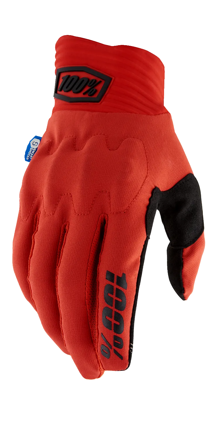 100% Cognito Smart Shock Gloves - Red - Small 10014-00045