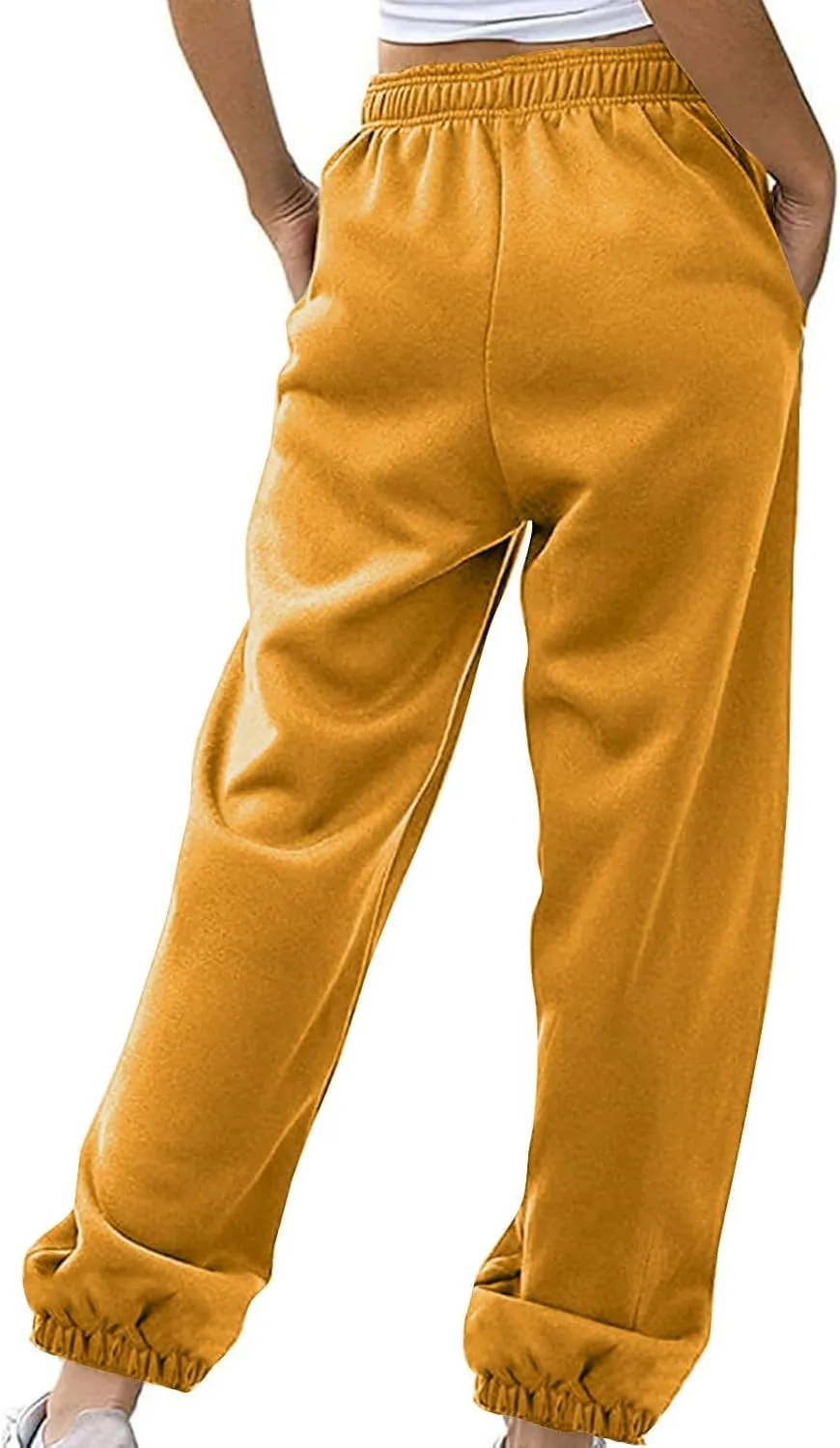 2024 Cinch Bottom Sweatpants Women's Casual High Waisted Pockets Joggers Sport Workout Active Baggy Lounge Trousers