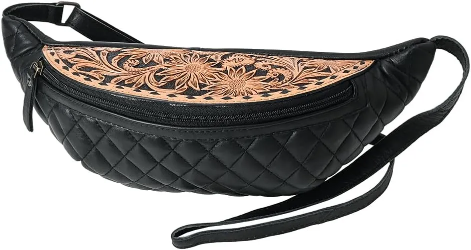 ADBG1680 Fanny Pack Hand Tooled Genuine Western Leather Women Bag