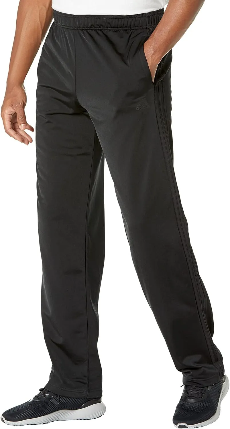adidas Men's Essentials Warm-up Open Hem 3-stripes Tracksuit Bottoms, Black/Black, 4X-Large Tall