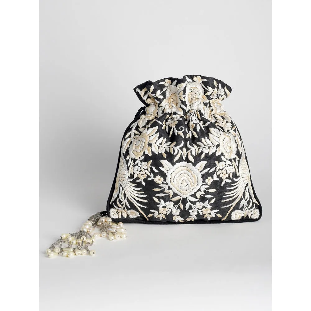 Adora By Ankita Black Gara Tropic Bag