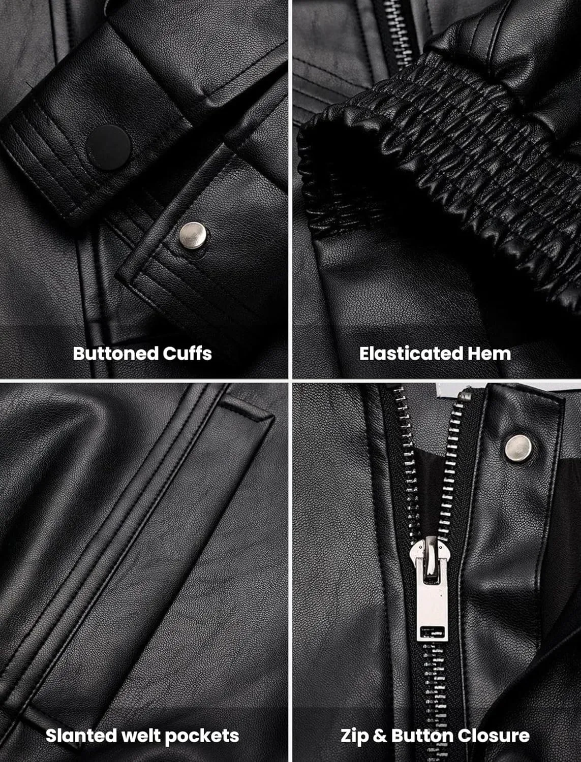Aelfric Eden Womens Faux Leather Jacket Y2k Motorcycle Bomber Jackets Oversized Moto Jacket Streetwear