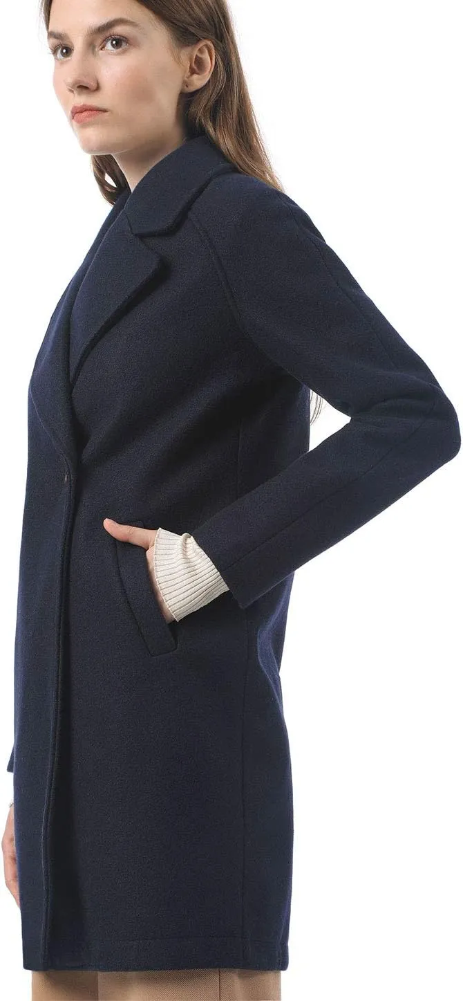 Allegra K Women's Notched Lapel Double Breasted Raglan Winter Coats