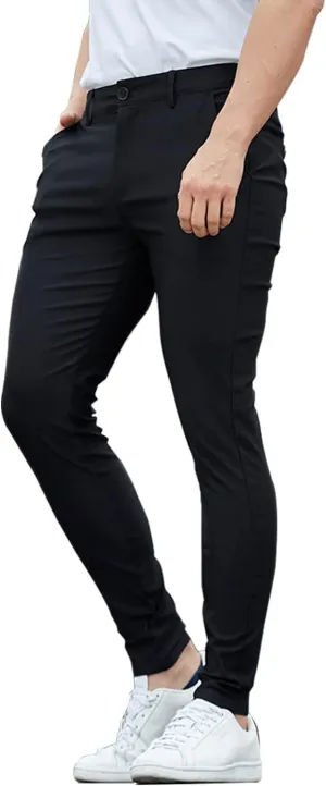 ALLELMS Mens Chinos Slim Fit Stretch Flat-Front Skinny Dress Pants