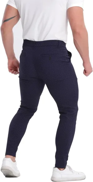 ALLELMS Mens Chinos Slim Fit Stretch Flat-Front Skinny Dress Pants
