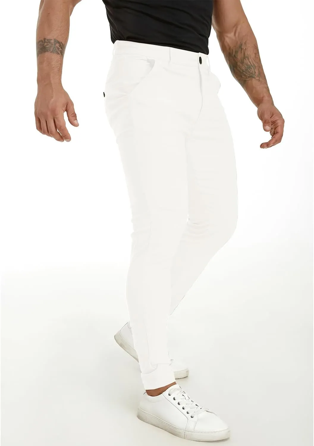 ALLELMS Mens Chinos Slim Fit Stretch Flat-Front Skinny Dress Pants