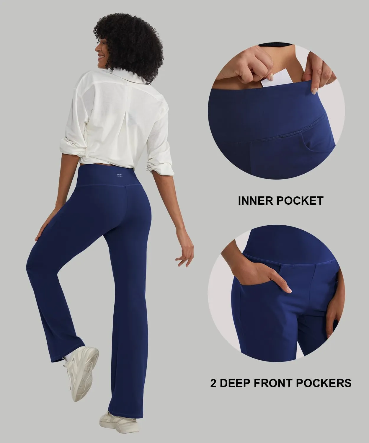 ALONG FIT Flare Leggings with Pocket Bootcut Yoga Pants for Women High Waist Flare Pants Workout Leggings for Yoga GMY Casual