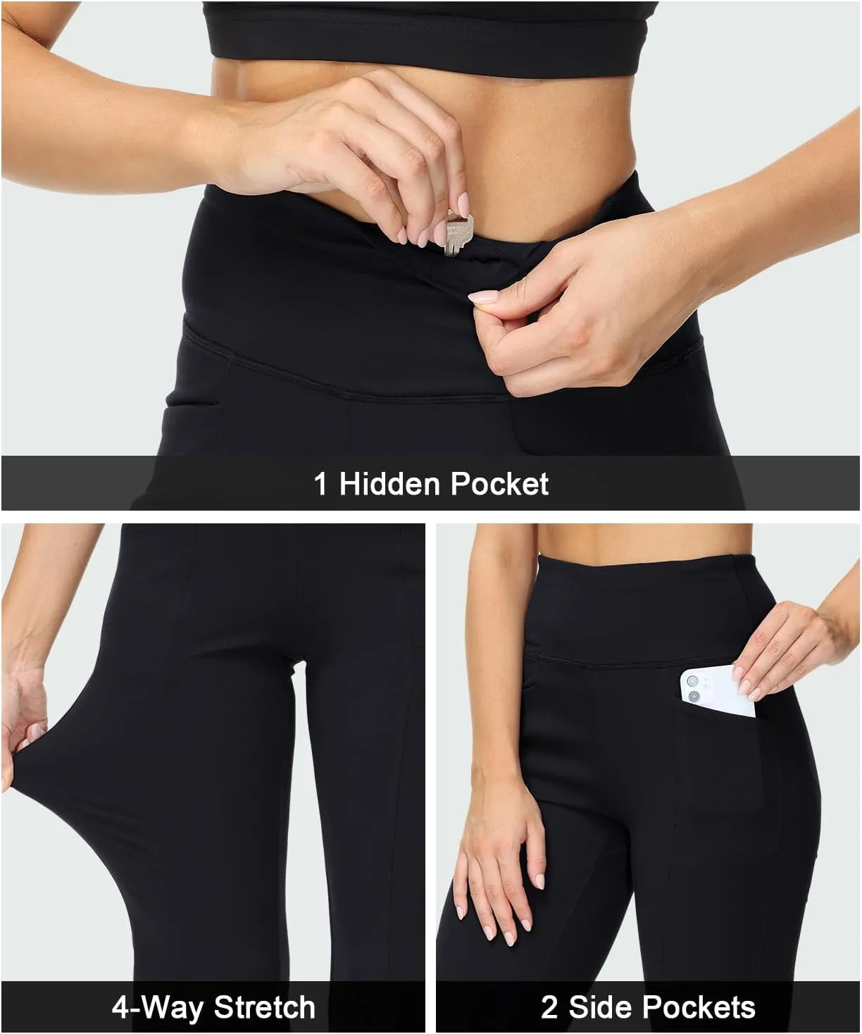 ALONG FIT Flare Leggings with Pocket Bootcut Yoga Pants for Women High Waist Flare Pants Workout Leggings for Yoga GMY Casual