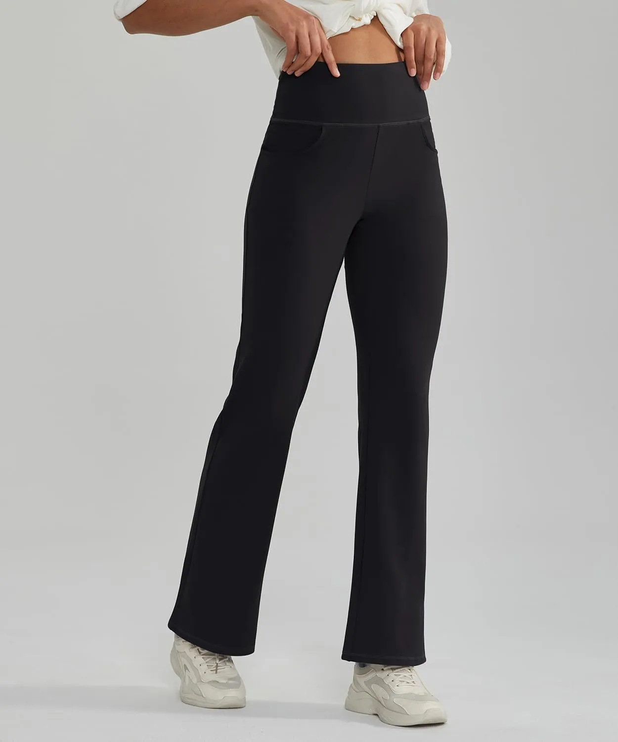 ALONG FIT Flare Leggings with Pocket Bootcut Yoga Pants for Women High Waist Flare Pants Workout Leggings for Yoga GMY Casual