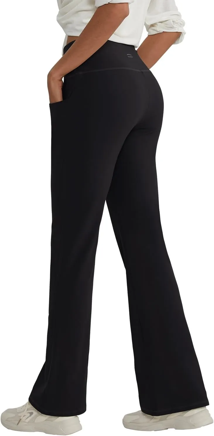 ALONG FIT Flare Leggings with Pocket Bootcut Yoga Pants for Women High Waist Flare Pants Workout Leggings for Yoga GMY Casual
