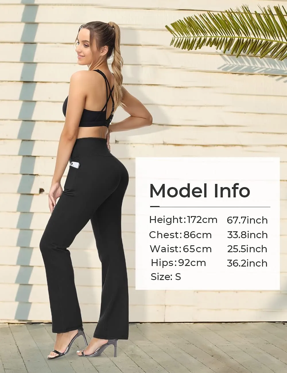 ALONG FIT Flare Leggings with Pocket Bootcut Yoga Pants for Women High Waist Flare Pants Workout Leggings for Yoga GMY Casual