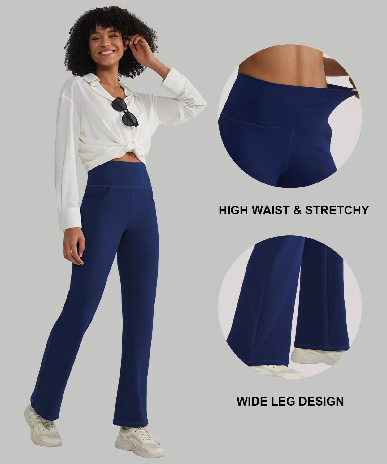 ALONG FIT Flare Leggings with Pocket Bootcut Yoga Pants for Women High Waist Flare Pants Workout Leggings for Yoga GMY Casual