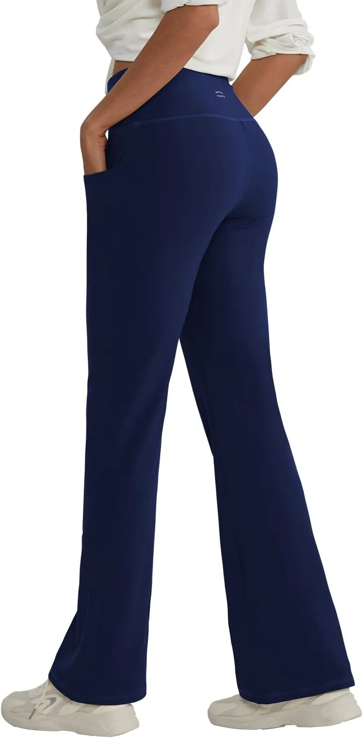ALONG FIT Flare Leggings with Pocket Bootcut Yoga Pants for Women High Waist Flare Pants Workout Leggings for Yoga GMY Casual