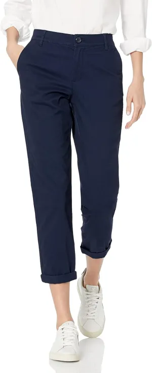 Amazon Essentials Women's Mid-Rise Slim-Fit Cropped Tapered Leg Khaki Pant (Available in Plus Size)