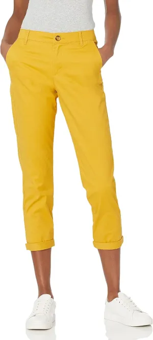 Amazon Essentials Women's Mid-Rise Slim-Fit Cropped Tapered Leg Khaki Pant (Available in Plus Size)