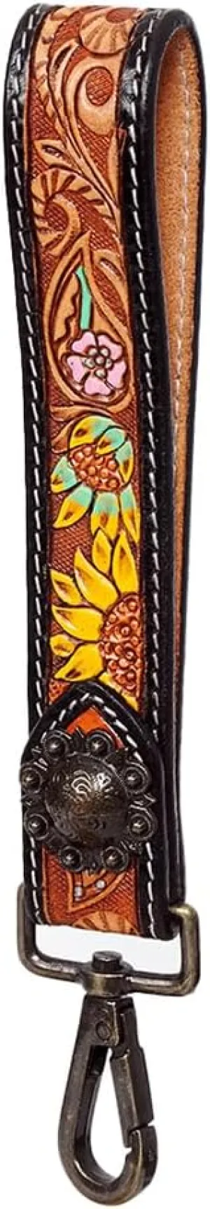 American Darling Hand Tooled Genuine Leather Handle Strap for Wristlet Bags | Phone Wrist Strap | Wristlet Keychain Strap for Wallet Purse Clutch Cellphone Key Chain Holder | Shoulder Bag Strap