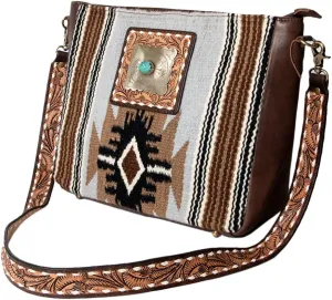 American Darling Messenger Saddle Blanket Genuine Leather Women Bag Western Handbag Purse