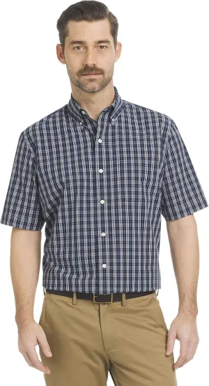 Arrow 1851 Men's Hamilton Poplins Short Sleeve Button Down Plaid Shirt