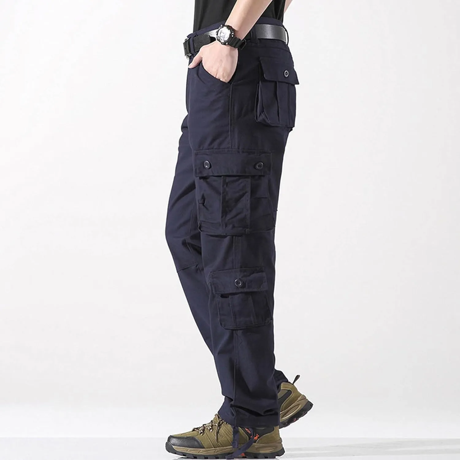 Baggy Cargo Pants with Pockets for Men Casual Joggers Outdoor Loose Trousers Y2K Streetwear Jeans Pant