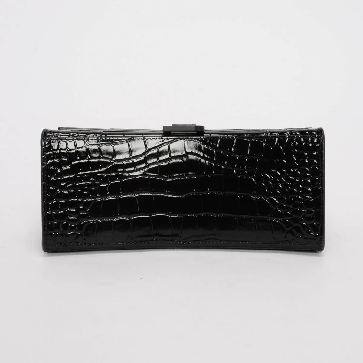 Balenciaga Black Croc Effect Small Hourglass Bag