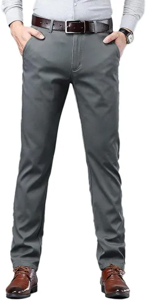 Banana Bucket Mens Casual Fashion Slim Fit Chinos Pants Stretch Flat-Front Skinny Dress Pants