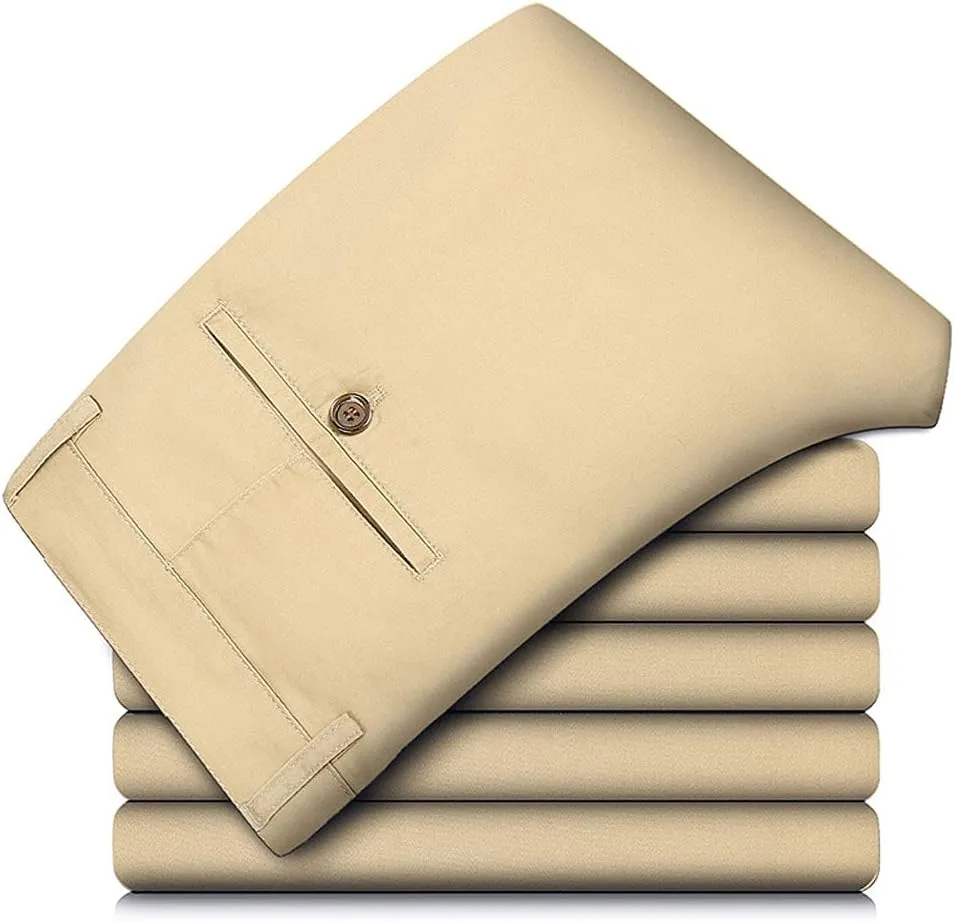 Banana Bucket Mens Casual Fashion Slim Fit Chinos Pants Stretch Flat-Front Skinny Dress Pants