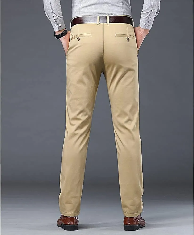 Banana Bucket Mens Casual Fashion Slim Fit Chinos Pants Stretch Flat-Front Skinny Dress Pants