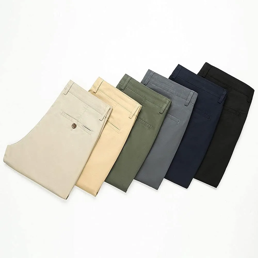 Banana Bucket Mens Casual Fashion Slim Fit Chinos Pants Stretch Flat-Front Skinny Dress Pants