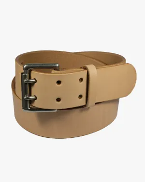 Barnes and Moore Harness Leather Heavyweight Belt - Natural / Nickel