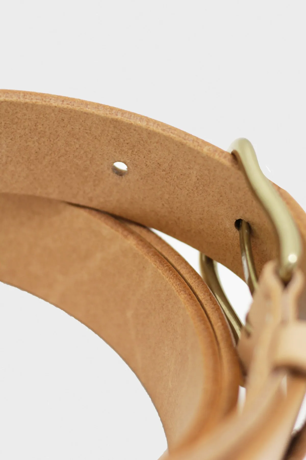 Belt - Natural Leather and Brass Buckle