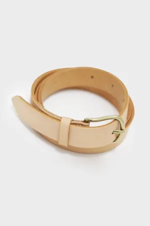 Belt - Natural Leather and Brass Buckle