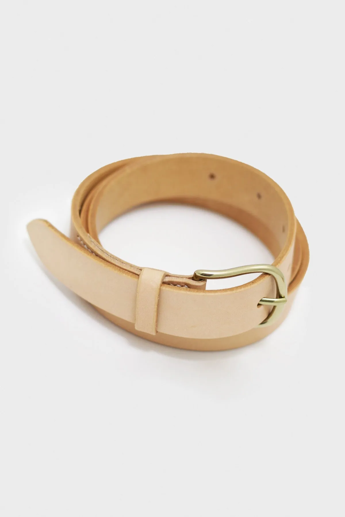 Belt - Natural Leather and Brass Buckle