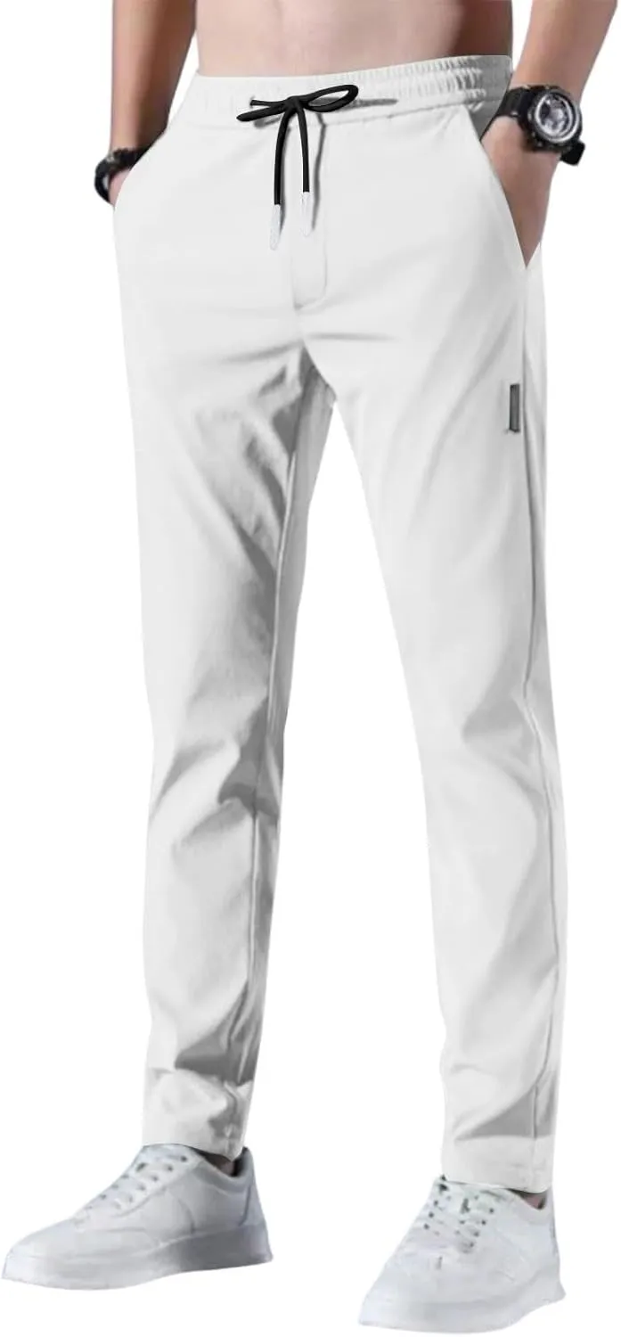 Bevawear Glide Pants Mens Breathable Quick Dry Athletic Pants Stretch Active Drawstring Elastic Waist Hiking Outfits