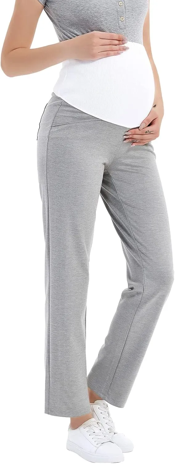 Bhome Maternity Jeans Stretch High Waisted Pants for Work, Career, Office, and Dress