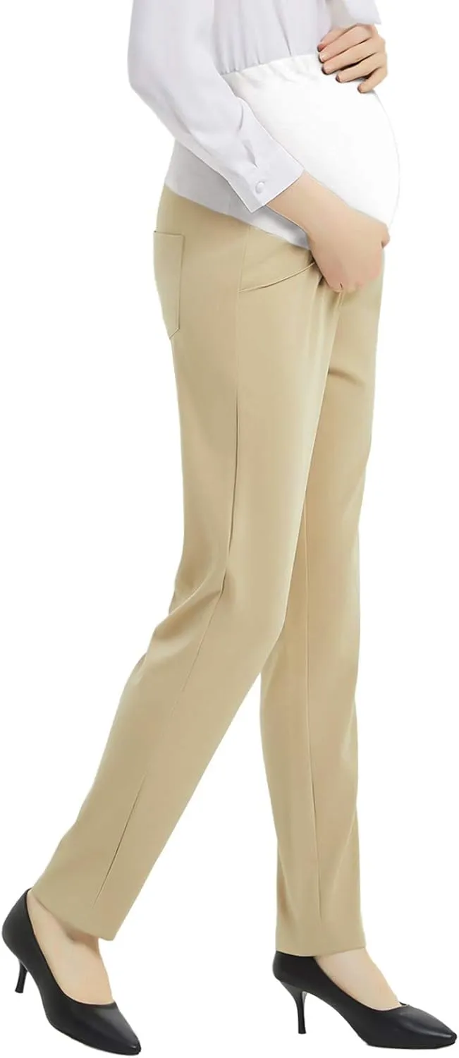 Bhome Maternity Jeans Stretch High Waisted Pants for Work, Career, Office, and Dress