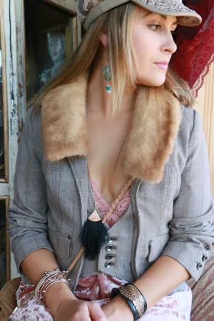 Black Fringe Burst Necklace
