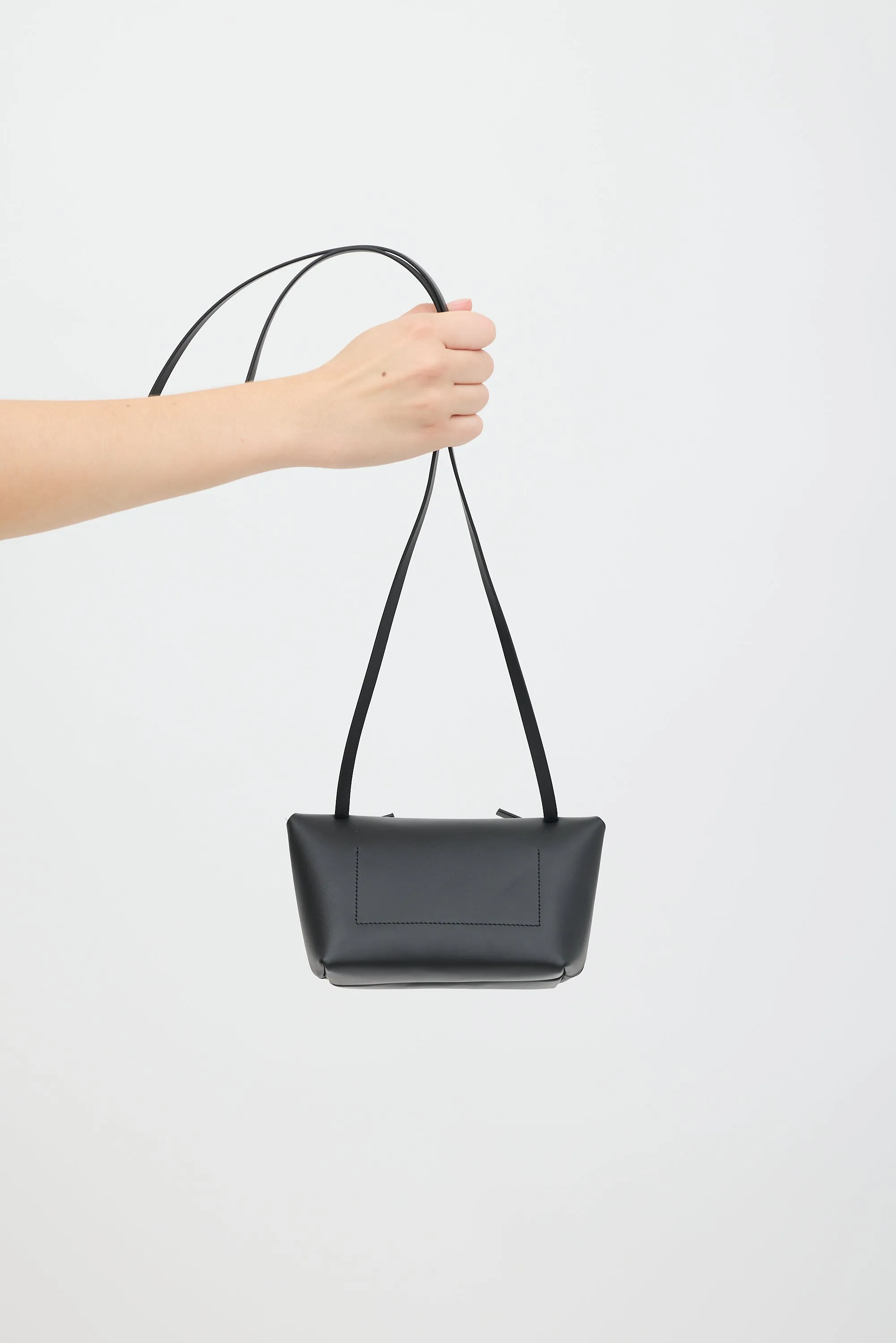 Black Leather Mini Pouch Bag