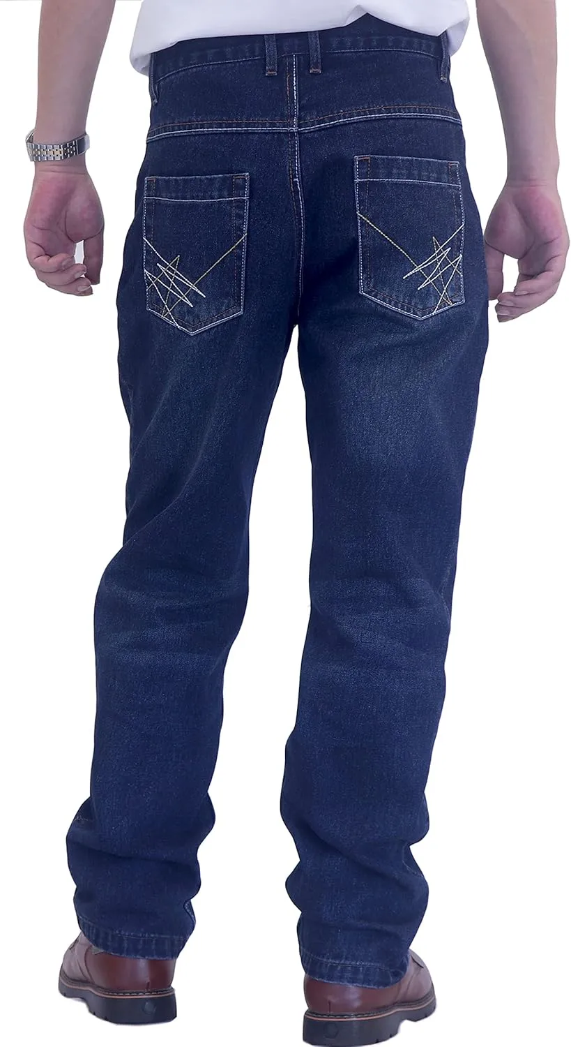 BOCOMAL FR Pants for Men Relax Fit Flame Resistant Jeans 14oz Heavy Duty Washed Work Jeans