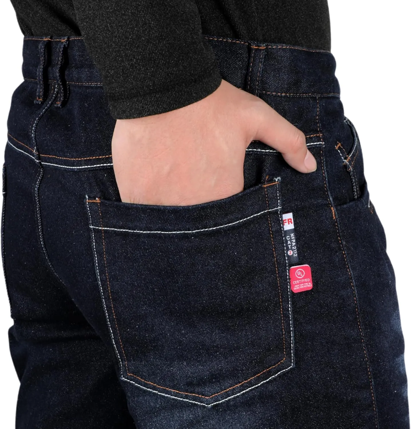 BOCOMAL FR Pants for Men Relax Fit Flame Resistant Jeans 14oz Heavy Duty Washed Work Jeans