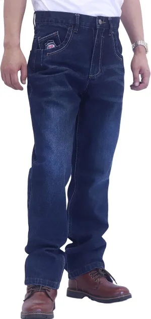 BOCOMAL FR Pants for Men Relax Fit Flame Resistant Jeans 14oz Heavy Duty Washed Work Jeans