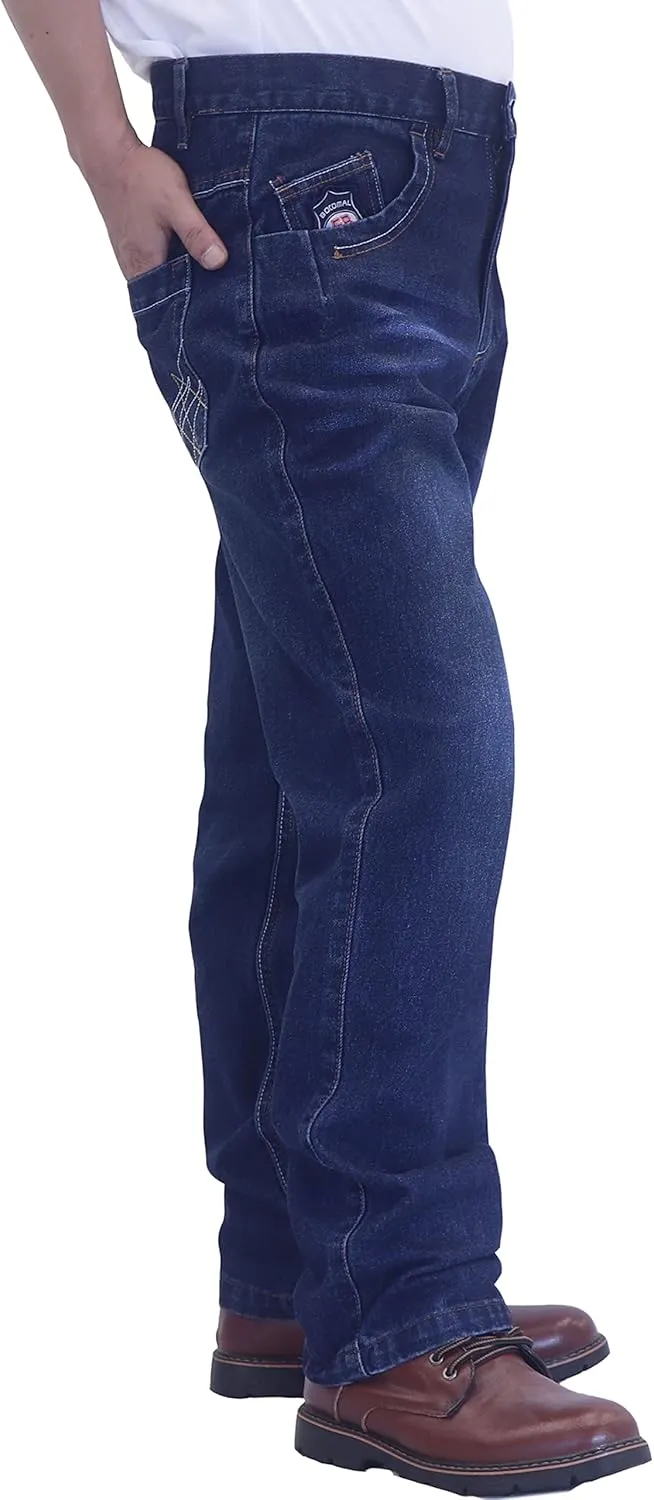BOCOMAL FR Pants for Men Relax Fit Flame Resistant Jeans 14oz Heavy Duty Washed Work Jeans