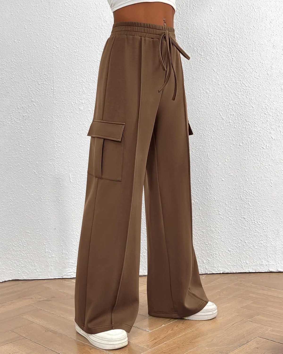 BTFBM Women's Running Sweatpants Fall Baggy Wide Leg Lounge Pants Casual Workout Joggers Pants with Pockets