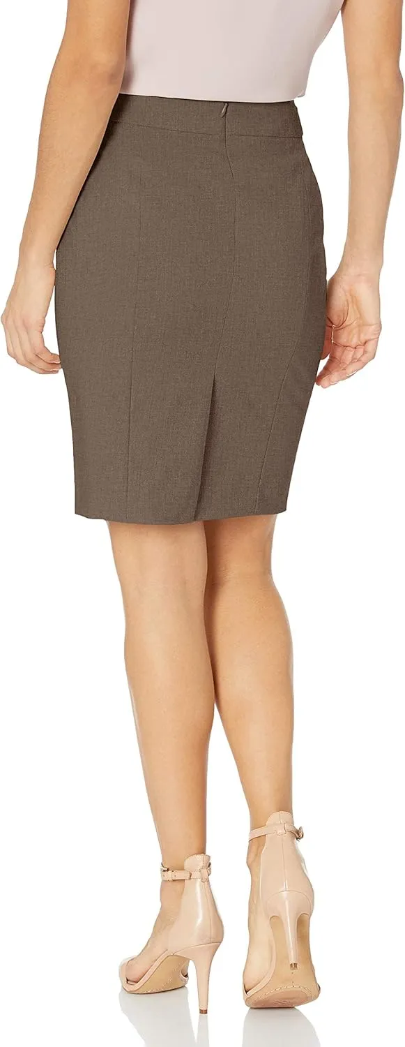 Calvin Klein Women's Classic Fit Straight Lux Suit Skirt (Regular and Plus Size)