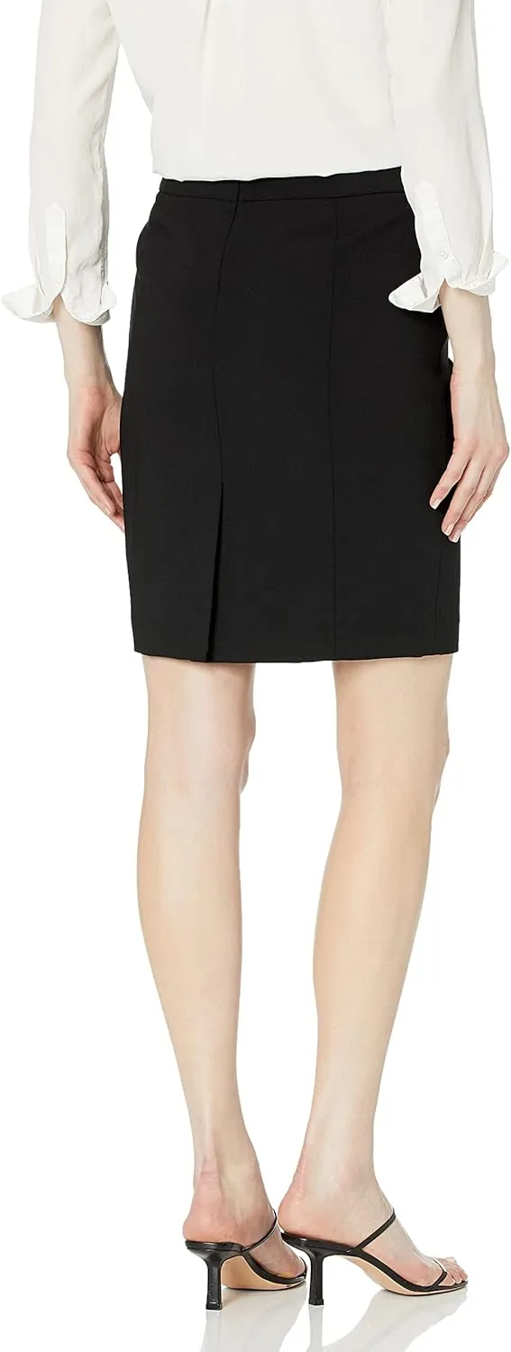 Calvin Klein Women's Classic Fit Straight Lux Suit Skirt (Regular and Plus Size)