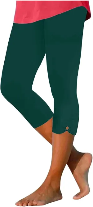 Capri Leggings for Women High Waisted Leggings Casual Knee Length Capri Pants Dressy Trendy Comfy Cut Out Yoga Ladies Trouser