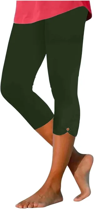 Capri Leggings for Women High Waisted Leggings Casual Knee Length Capri Pants Dressy Trendy Comfy Cut Out Yoga Ladies Trouser