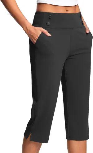 Capri Pants for Women Stretch High Waisted Crop Office Work Pants Summer Casual Capris Slacks Yoga Dress Pant