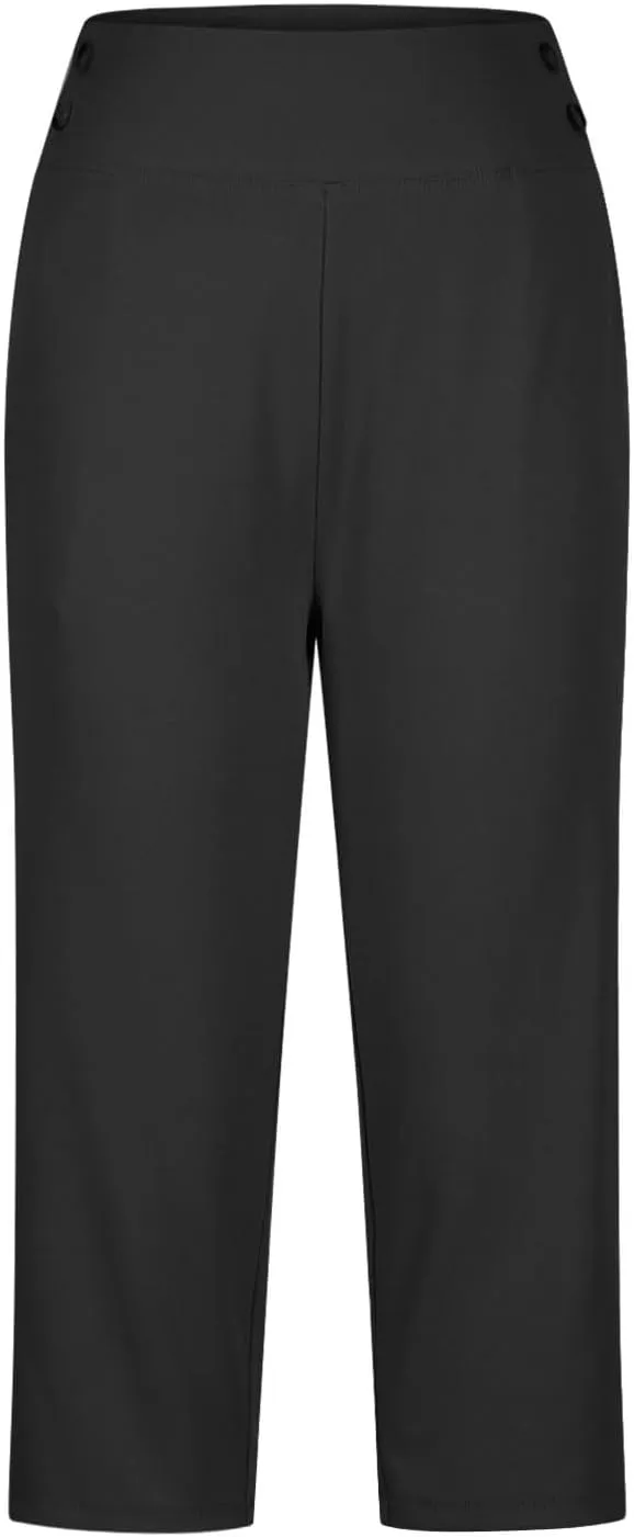 Capri Pants for Women Stretch High Waisted Crop Office Work Pants Summer Casual Capris Slacks Yoga Dress Pant