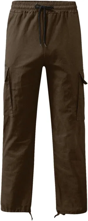 Cargo Pants for Men Elastic Waist Joggers Running Workout Gym Track Golf Pants Multi-Pocket Trousers
