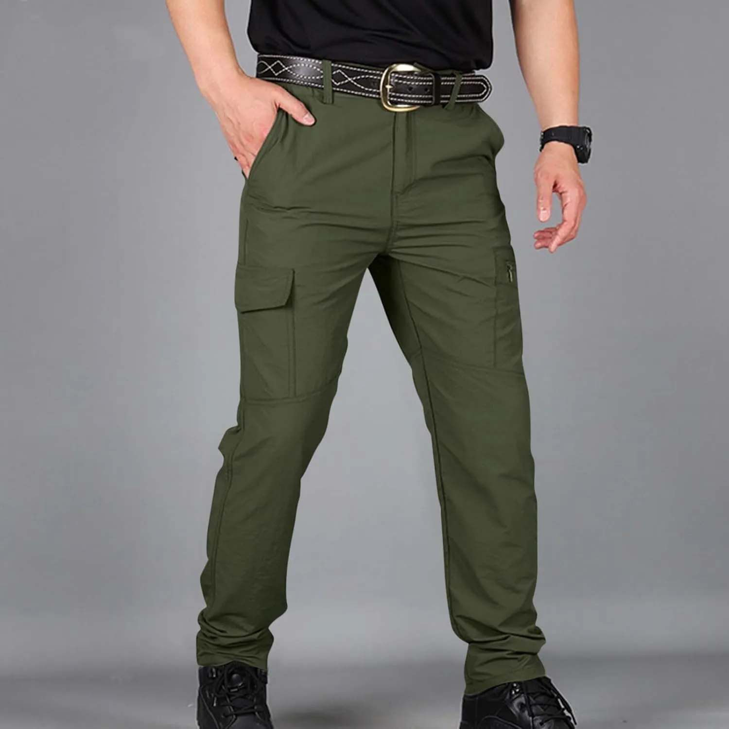 Cargo Pants for Men Waterproof Ripstop Flex Work Pants Tactic Hiking Stretch Outdoor Camo Trousers with Pockets